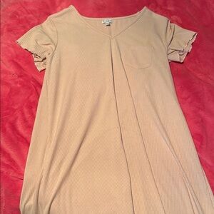 love, Fire Asymmetrical Dress in Beige